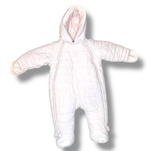 Jacari Paris Baby Girl Nylon Snowsuit - Light Powder Pink Bow Details Size 6Mths